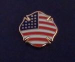 Maltese Cross US Flag Pin